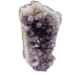 Raw Amethyst Quartz Geode Natural Specimen Medium to Dark Mineral 5x3x2